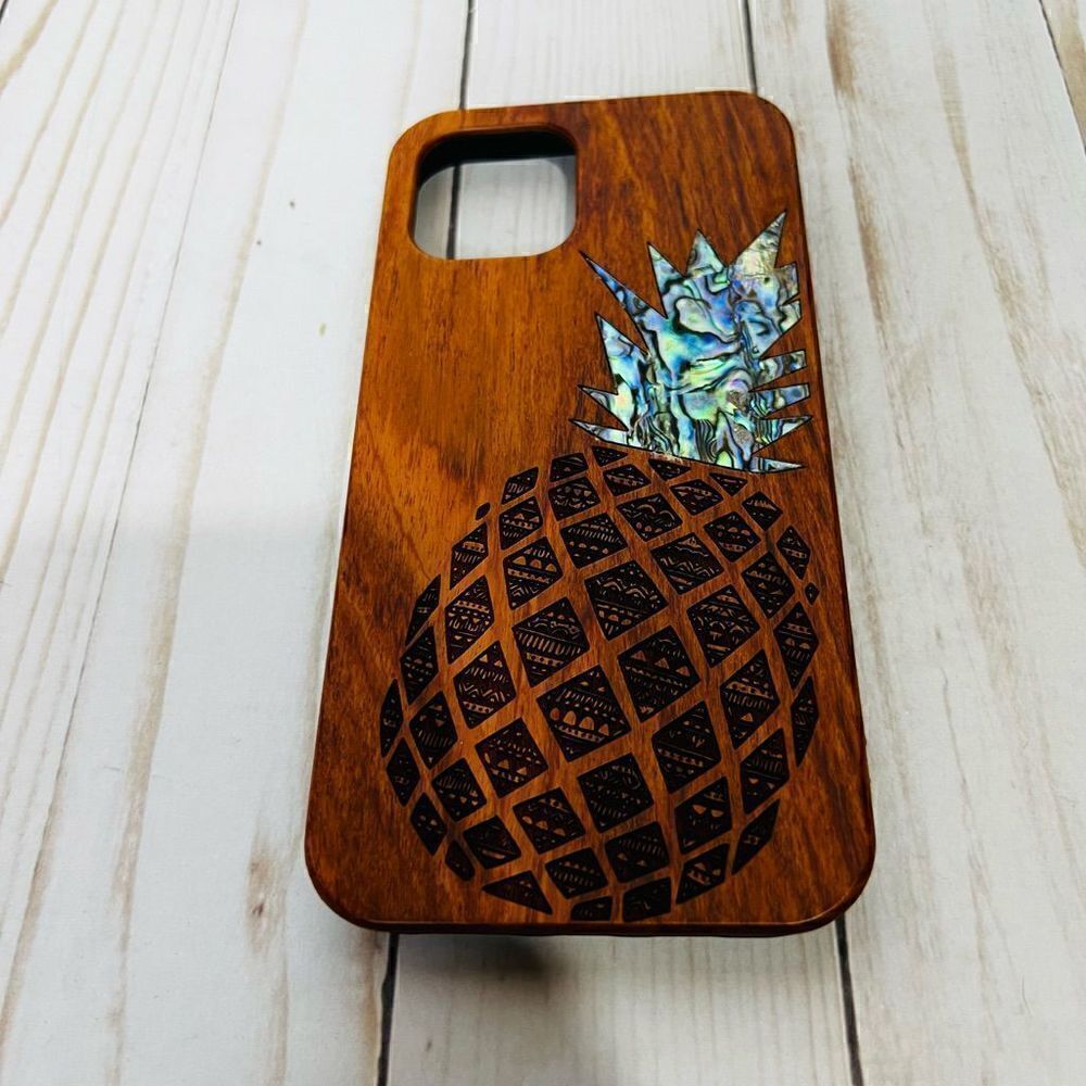 iPhone 12 Pro Max Wooden Pineapple Opalescent Cell Phone Case
